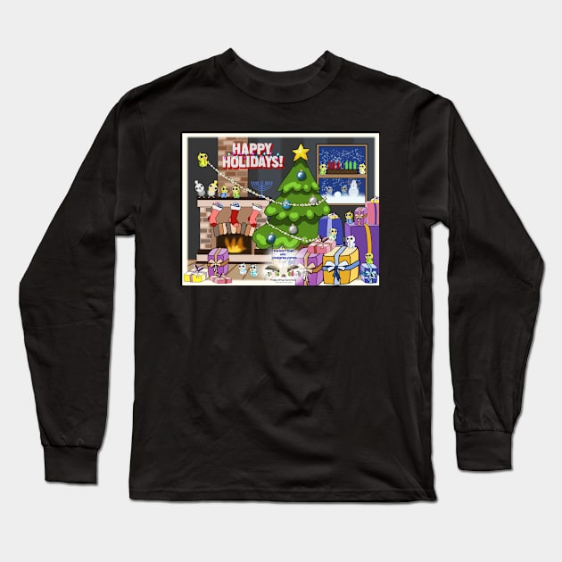 Christmas Birbs! Long Sleeve T-Shirt by HappyWings